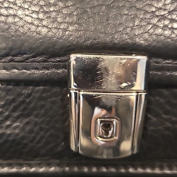 Jack Georges Black Leather Briefcase